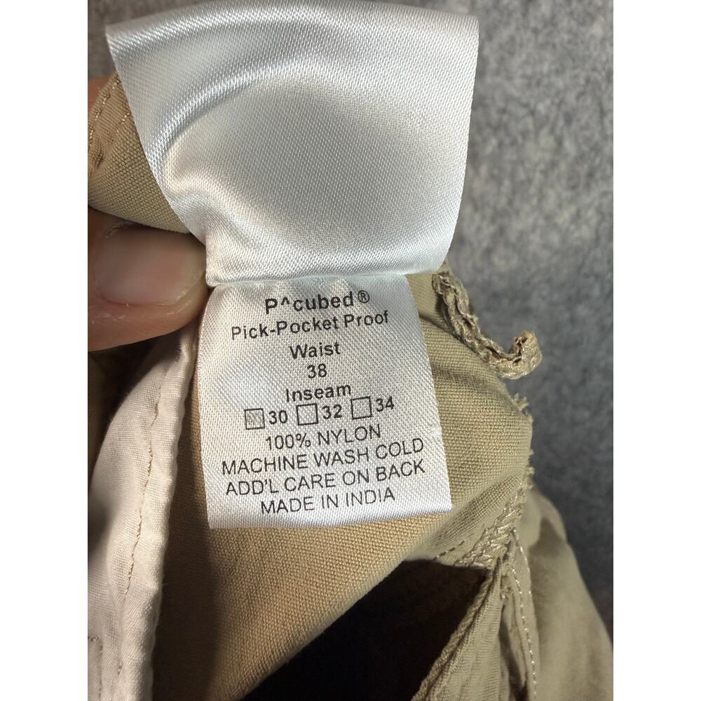Clothing Arts Mens P Cubed Pick-Pocket Proof Travel Pants Tan 38x30 Casual - Picture 6 of 10